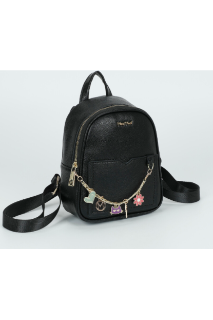 Mochila pequeña con cadena negra