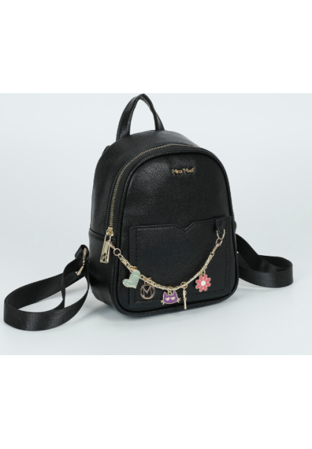 Mochila pequeña con cadena negra