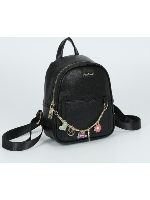 Mochila pequeña con cadena negra