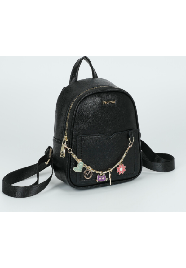Mochila pequeña con cadena negra