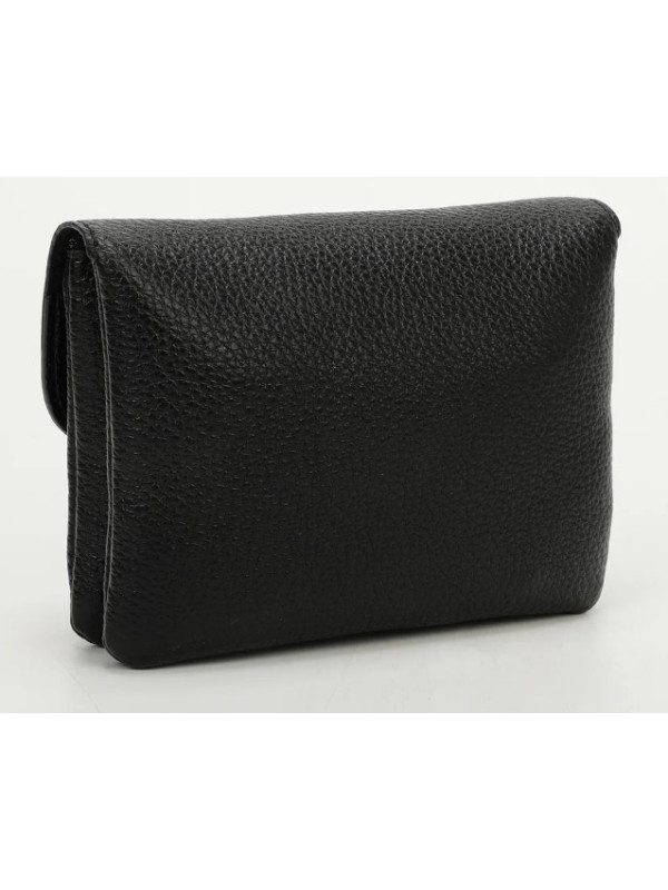 Tarjetero Con Solapa Negro