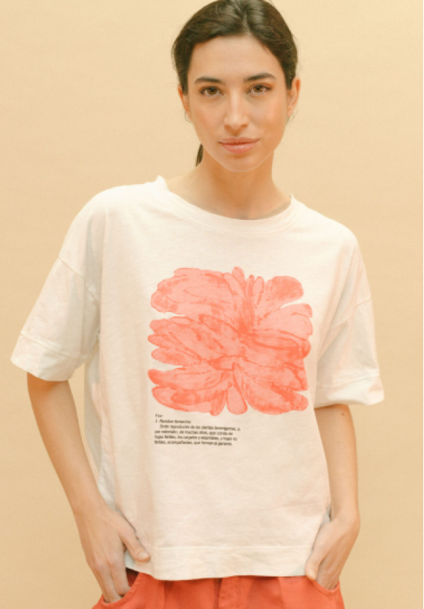 Camiseta blanca estampada