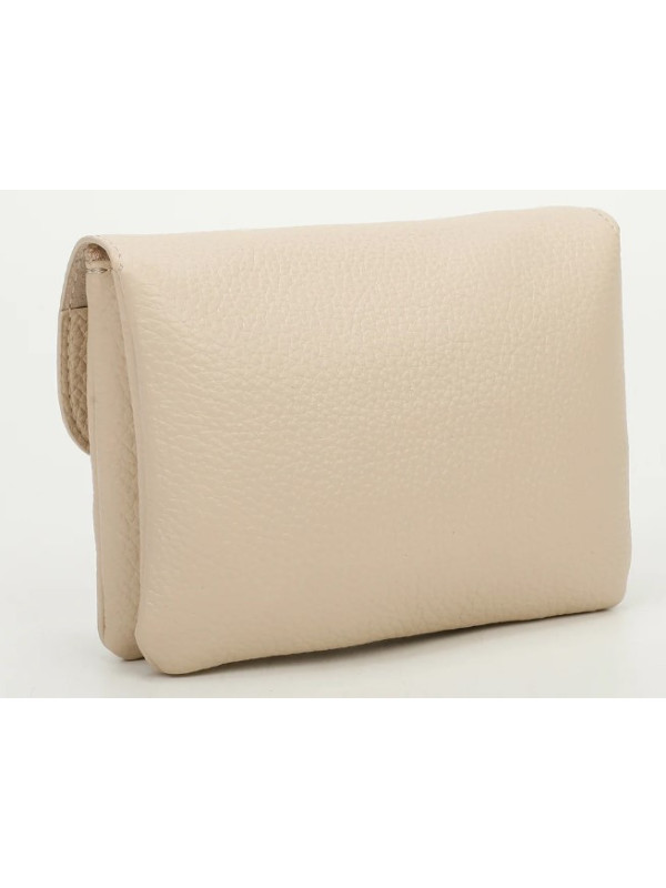 Tarjetero Con Solapa Crema