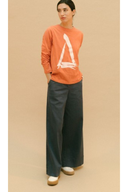 Camiseta Naranja De Manga Larga