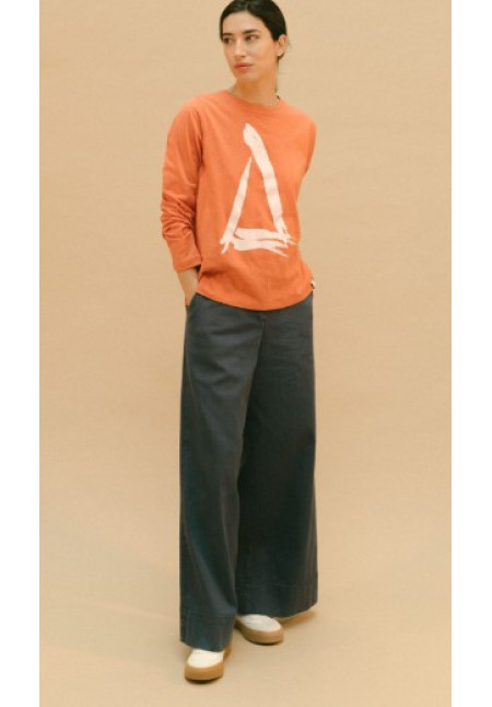 Camiseta Naranja De Manga Larga
