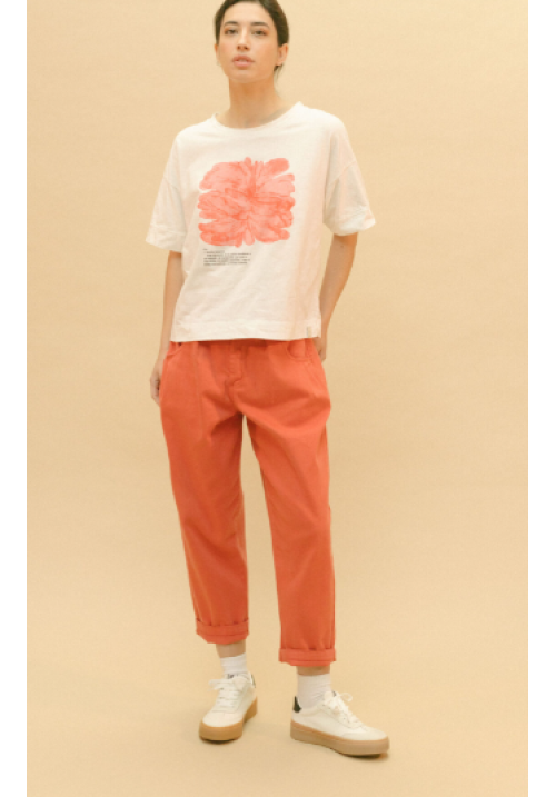 Camiseta blanca estampada