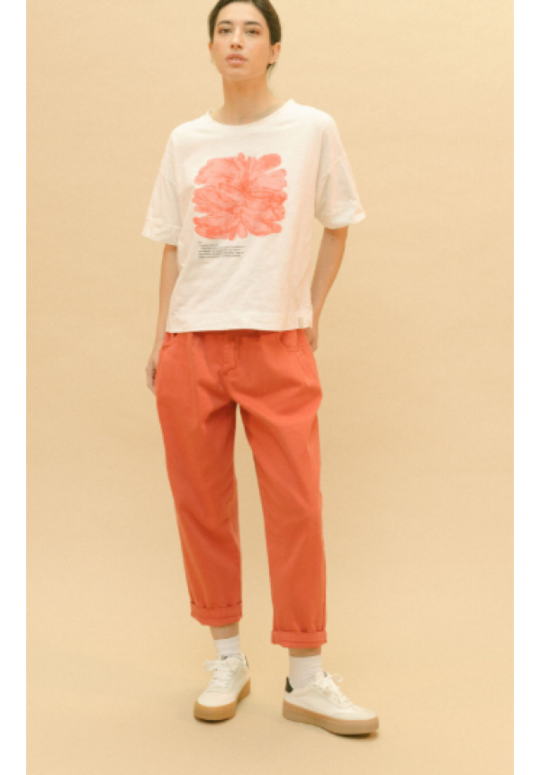Camiseta blanca estampada