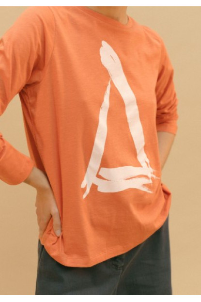 Camiseta Naranja De Manga Larga