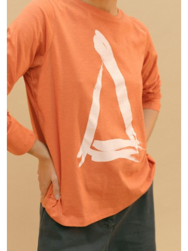 Camiseta Naranja De Manga Larga